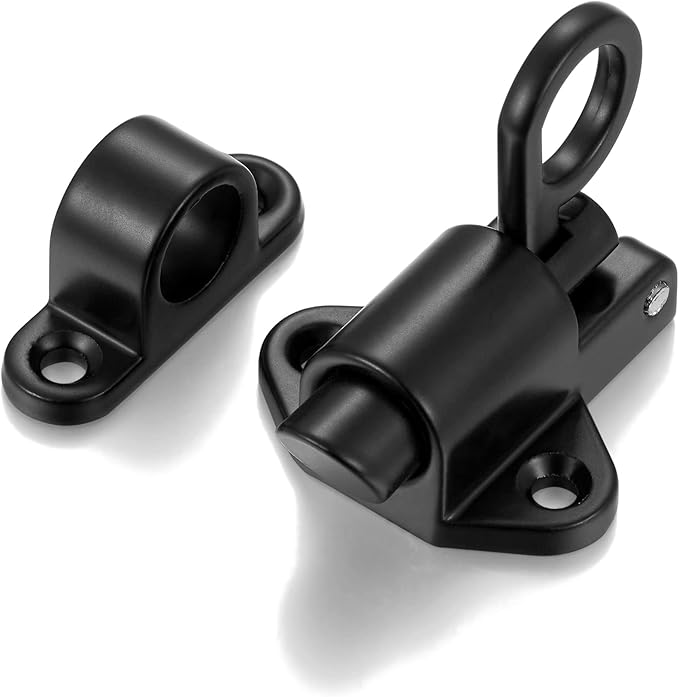 5 Packs Self-Closing Latches，Black Spring Door Lock，Resilient Bolt Latch - Image 6