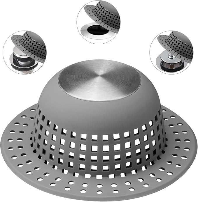 Shower Drain Hair Catcher, Bathtub Drain Cover Foldable Silicone Shower & Tub by SayGoodbyetoHairClogging
