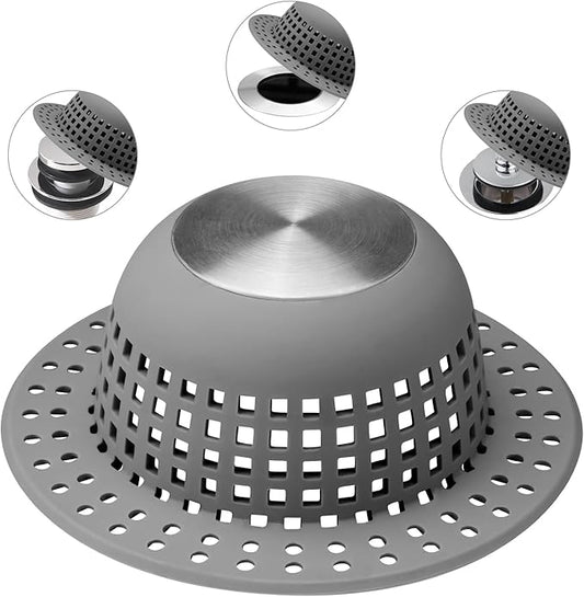 Shower Drain Hair Catcher, Bathtub Drain Cover Foldable Silicone Shower & Tub by SayGoodbyetoHairClogging