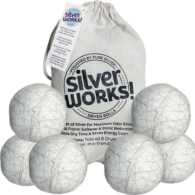 Wool Dryer Balls Laundry Reusable by SilverWorks