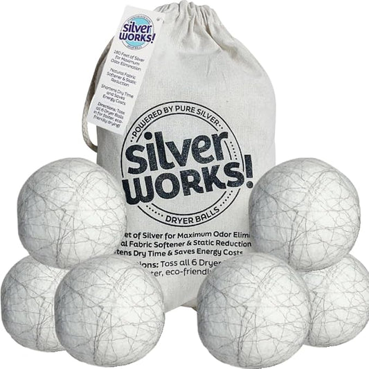 Wool Dryer Balls Laundry Reusable by SilverWorks