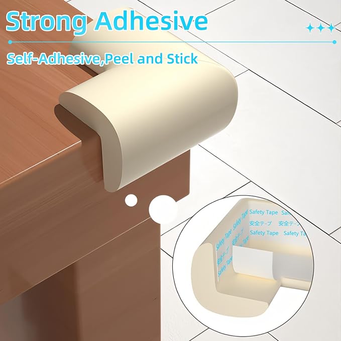 Baby Proofing Edge Corner Protector, L-Shape Cabinet Door Bumper, 10 Furniture - Image 5