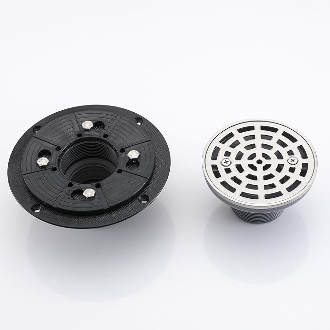 RANDOM Round Shower Drain Brushed Nickel 4 Inch Shower Drain - Image 8