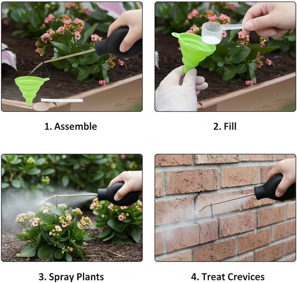 4pcs/Set Powder Duster Easy to Use Powder Dispenser Multipurpose Powder Applicator Dispenser Stable Handheld Bulb Duster Folding Bulb Duster Sprayer Insects Duster for Agricultural Suppliesrayer