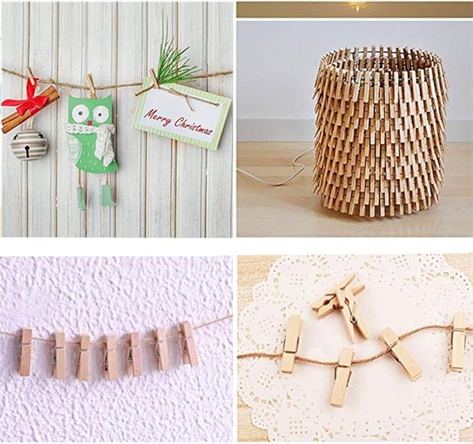 DurReus 50PCS 1.4inch Small Natural Wooden Clothespins - Image 8