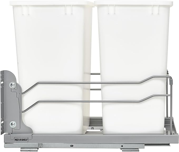 Rev-A-Shelf Double Trash Can Under Kitchen Cabinets Pullout, 35 Quart 8.75 - Image 9