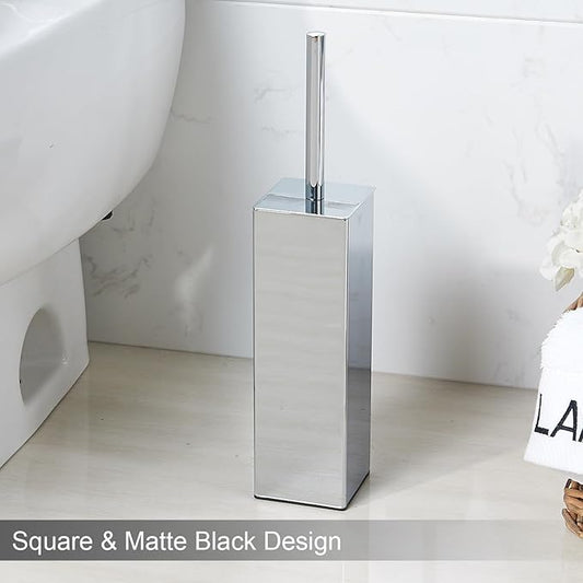 Chrome Square Stainless Steel Toilet Brush - Image 2