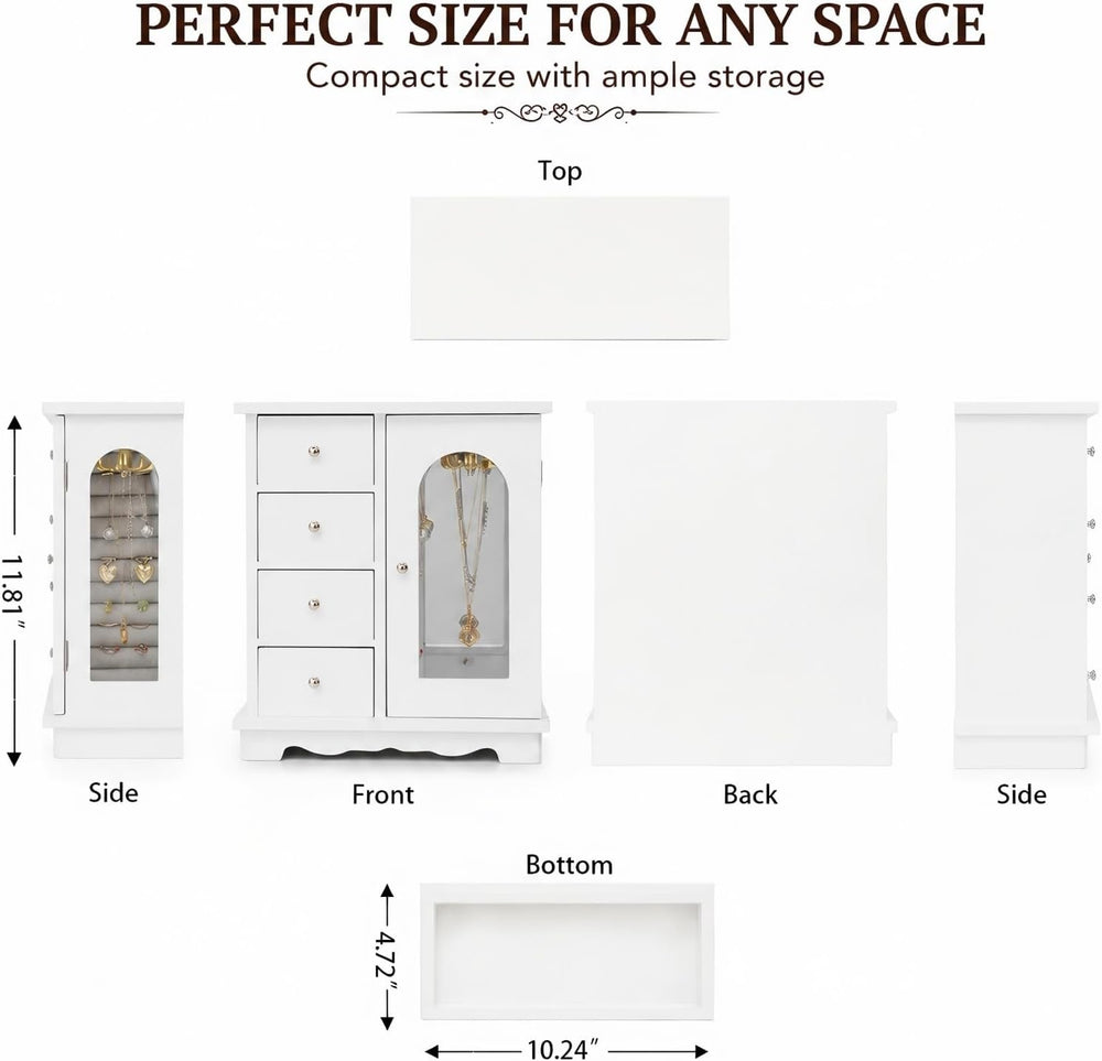 ZGZD Jewelry Box Organizer for Women, Large-Capacity Jewelry Storage Cabinet ...