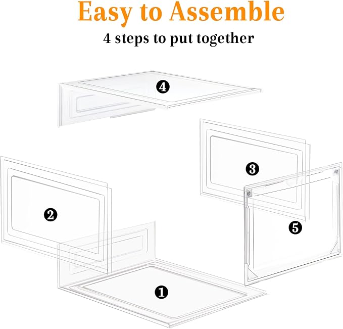 8 Pack Shoes Box Display Case Thicken Shoe Organizer Stackable Boxes - Image 6