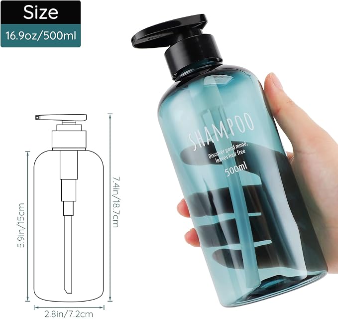 Segbeauty Shampoo Bottles with Pump, 16oz Empty Refillable Shower Bottle - Image 5