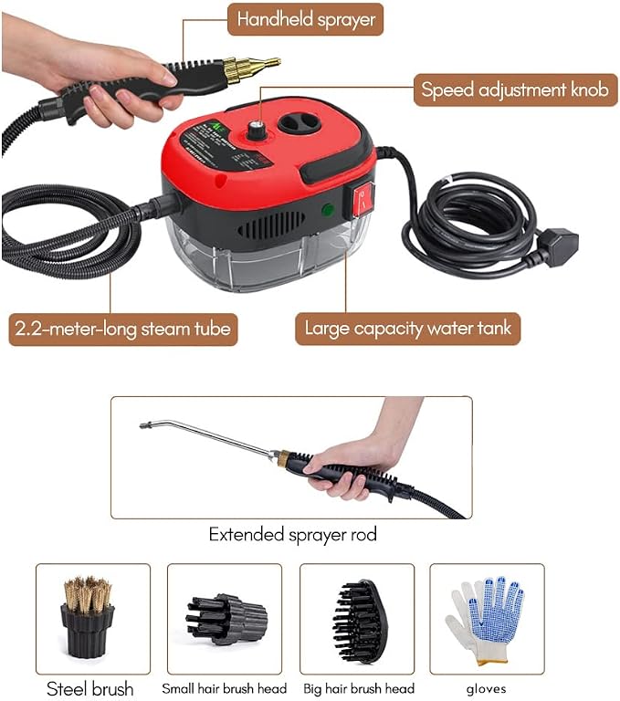 Decdeal Steam Cleaner - 2500W High Temperature Pressurized Handheld Steam - Image 6