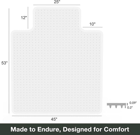 Chair Mat for Carpet, Beveled Edge Vinyl Mat - Image 2