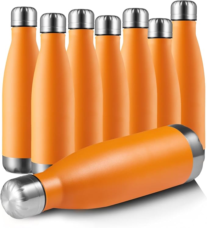 MEWAY 17oz Sport Water Bottle 8 Pack Vacuum Insulated Stainless Steel by MEWAY