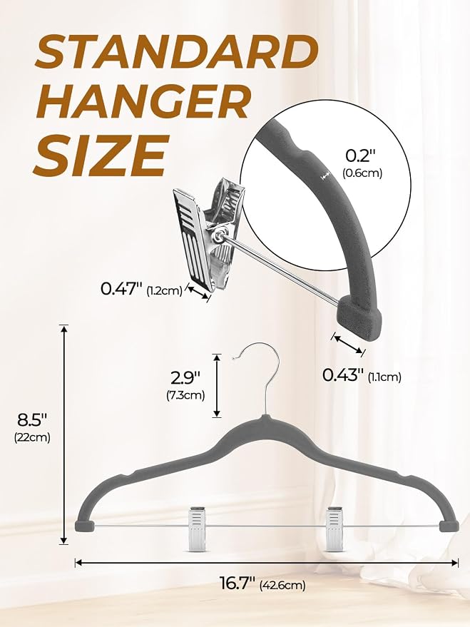 HOUSE DAY Velvet Skirt Hangers 24 Pack, Space Saving Slim Velvet Pant Hanger - Image 8