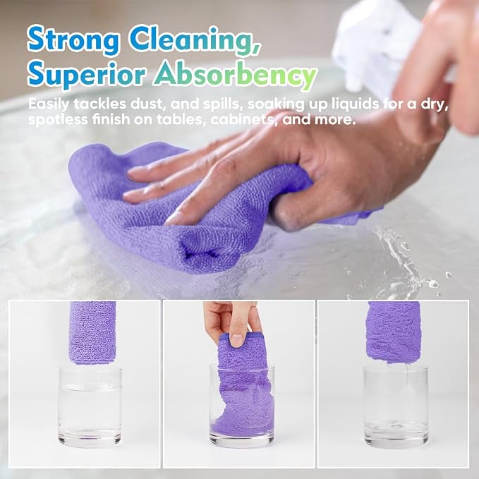HOMEXCEL Microfiber Cleaning Cloth 12 Pack 12.5 x 12.5 Inch Microfiber Towels - Image 5