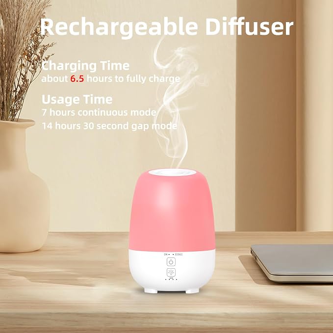 150ML Cordless Essential Oil Diffuser, Built-in 6000mAH Rechargeable Battery - Image 3