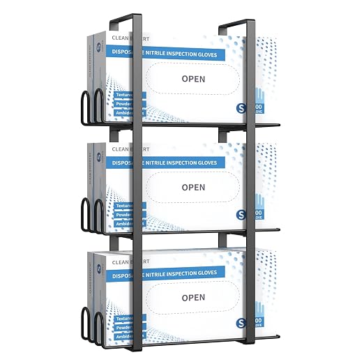 Glove Holder Dispenser for Wall Mount, Wall-Mounted Triple Rubber Box Holder by Giftormous