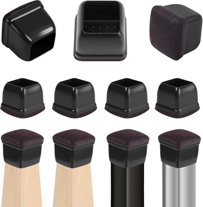 Ezprotekt 24 Pcs Black Square Chair Leg Floor Protectors by VisittheEzprotekt