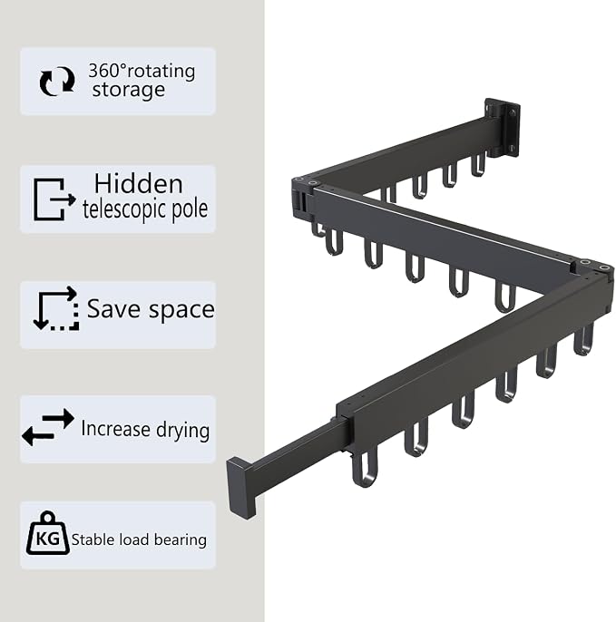 AIJALY Wall-Mounted Drying Rack - Image 2