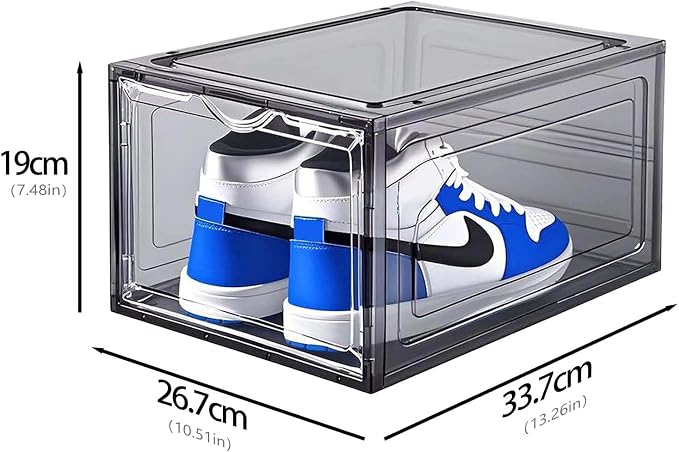 10 Pack Shoe Storage Box Clear Hard Plastic Shoe Organizer Stackable Hats - Image 2