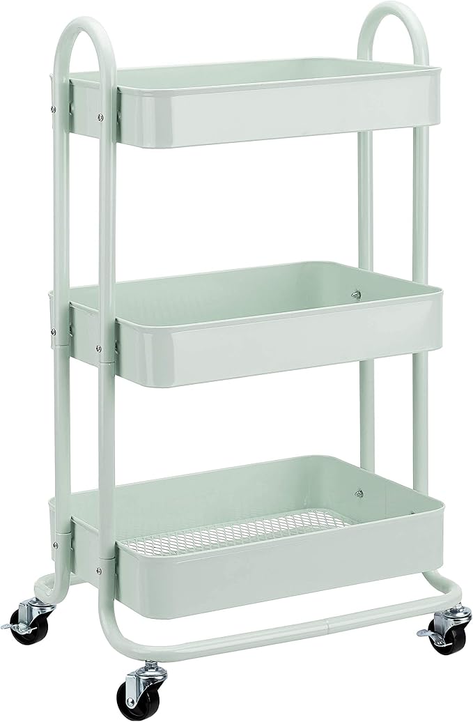 Amazon Basics 3-Tier Metal Rolling Utility or Kitchen Cart by AmazonBasics