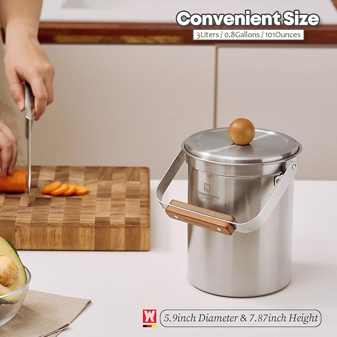 Kitchen Countertop Compost Bin 101ounces / 3Liters - Image 2