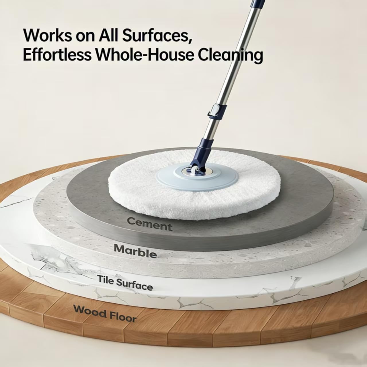 Spin Mop & Bucket System with 4 Washable Microfiber Mop Pads – Ideal Hardwood Floor Mop with Bucket for All Hard Surface Cleaning