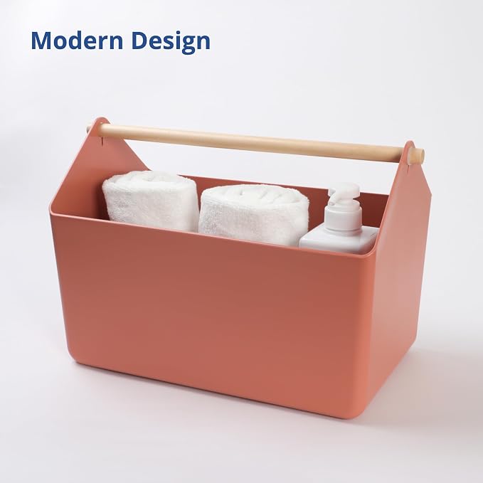 BLUE GINKGO Large Storage Basket – Plastic Caddy - Image 7