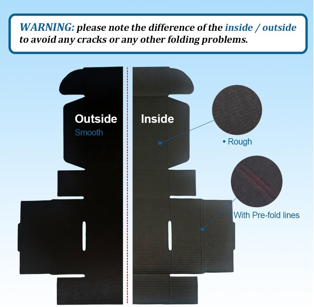 ROTCH 50 Pack 7x6x2'' Small Shipping Boxes Black, Cardboard Corrugate...