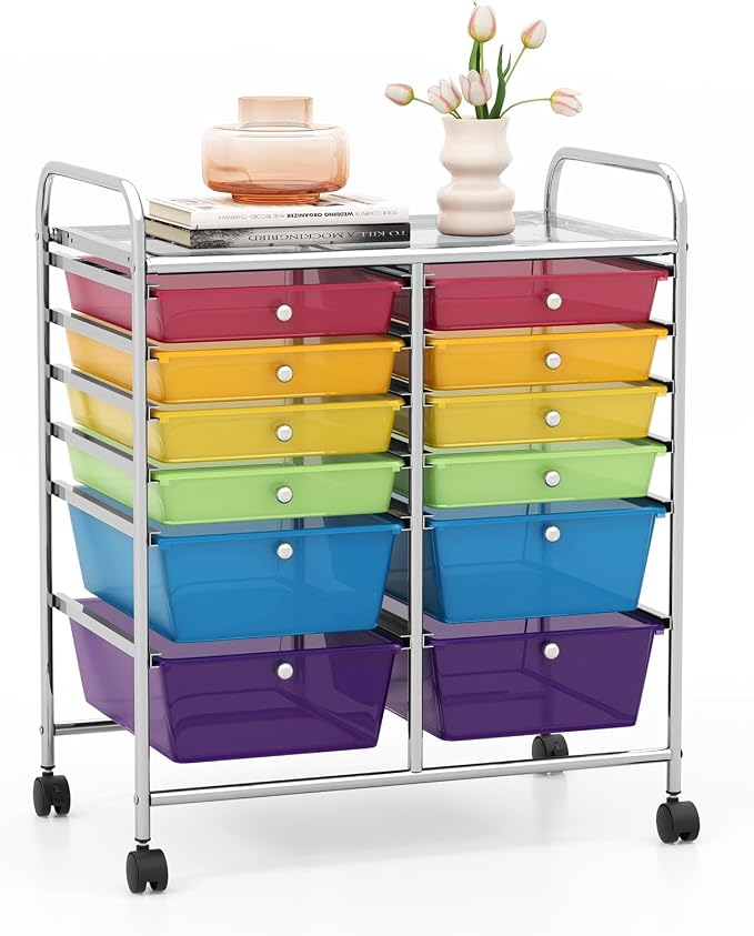 GOFLAME 12-Drawer Rolling Storage Cart, Mobile Utility Cart by GOFLAME