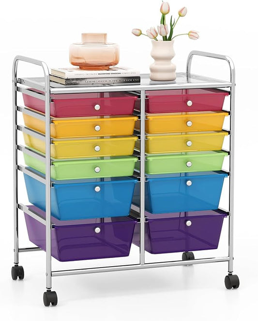 GOFLAME 12-Drawer Rolling Storage Cart, Mobile Utility Cart by GOFLAME