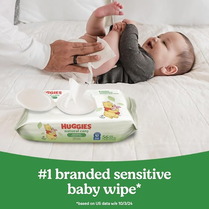 Huggies Natural Care Sensitive Baby Wipes, Hypoallergenic, 99% Purified Water - Image 10