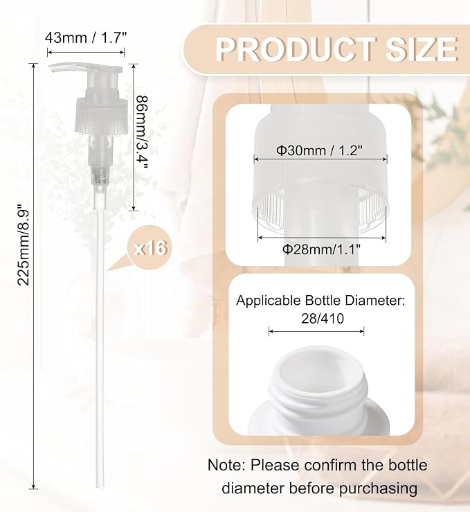 uxcell 16 Pcs Soap Dispenser Pump Heads Soap Dispensers Top Pumps Replacement - Image 2