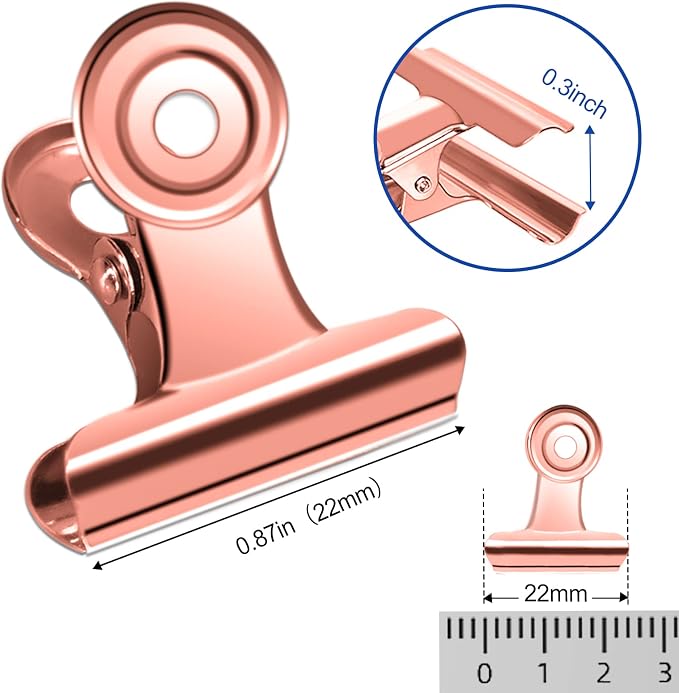 30 Pack Small Bull Clips 0.87 Inch Mini Metal Hinge Clips Binder Paper Hinge - Image 2