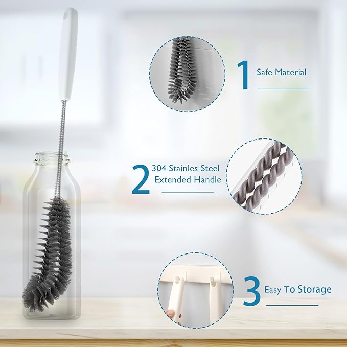 16 inches Long Handle Black Bottle Cleaning Brushes - Image 3