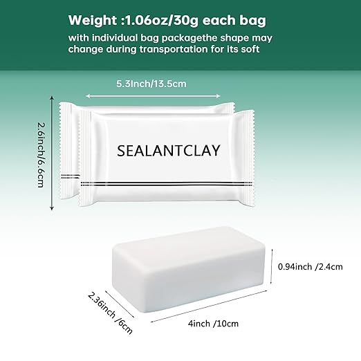 Pack of 50 White Seal Putty Waterproof Duct Seal Repair Sealing Clay, Quick - Image 2