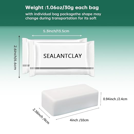 Pack of 20 White Seal Putty Waterproof Duct Seal Repair Sealing Clay, Quick - Image 3
