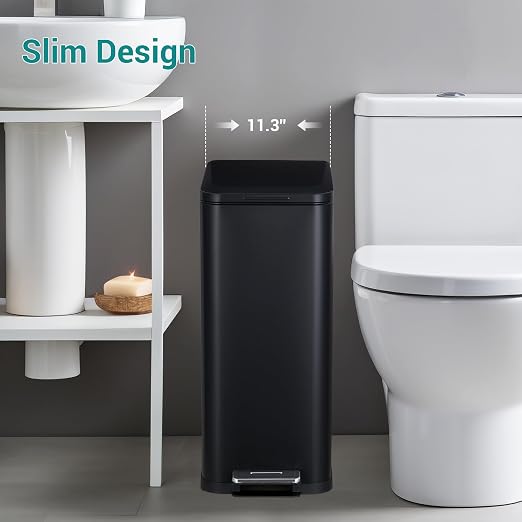 13.2 Gallon / 50L Kitchen Trash Can, Slim Stainless Steel Garbage Can - Image 6