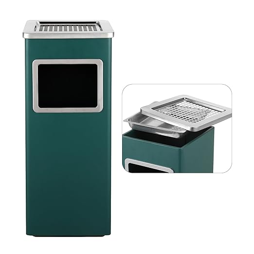 Trash Can Outdoor Waste Container Square Stainless Steel Trash Can by POWLAB