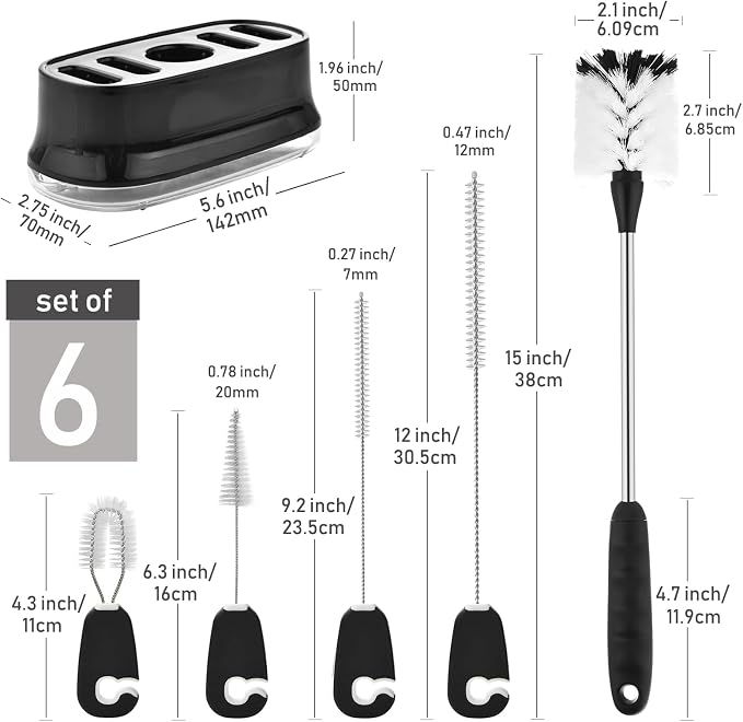 ALINK 5 Pack Water Bottle Brush Cleaning Set - Image 2