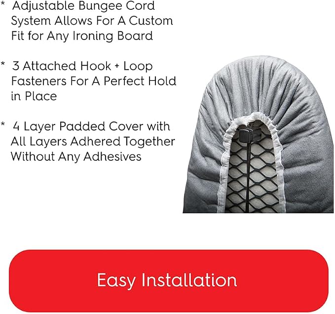 TIVIT Ironing Board Cover 22 x 58, Made in Italy. Pro Grip Pad Covers w/3 - Image 4