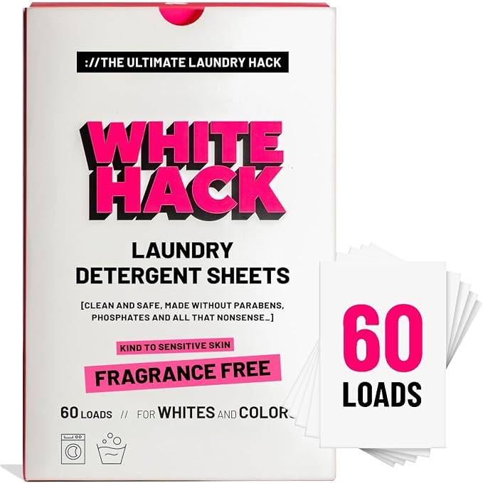 Fragrance Free Laundry Detergent Sheets | Clothes Detergent Laundry Soap Sheets by WhiteHack