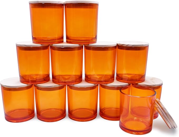 14 OZ Thick Candle Jars for Making Candles 12 Pcs, 3 Wick Empty Jars by Showin