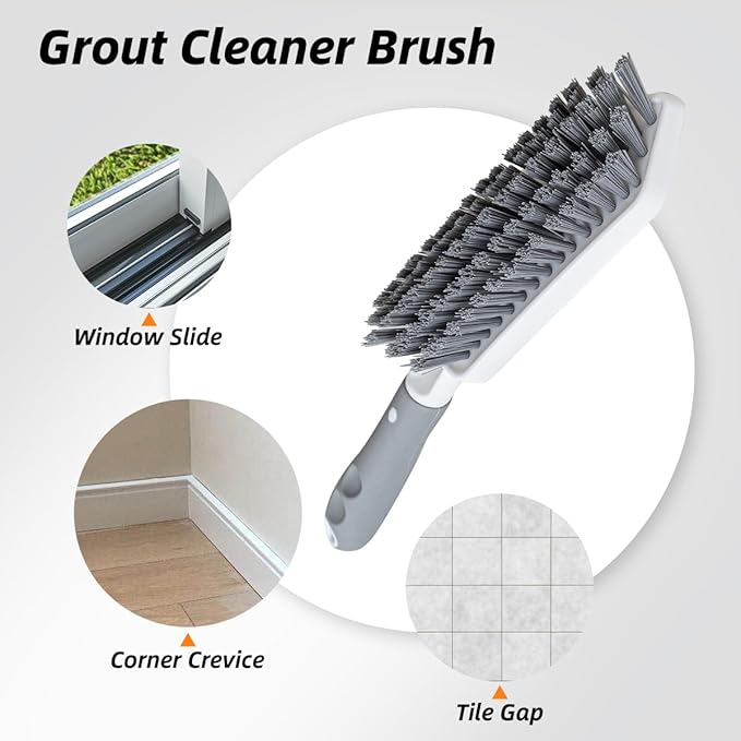 3 Pack Heavy-Duty Scrub Brush Set, Grout Brush, Shower Squeegee, Shower - Image 3