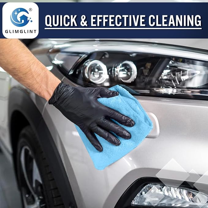 GLIMGLINT Blue Microfiber Cleaning Cloth, 12 Pack Cleaning Towels - Image 4