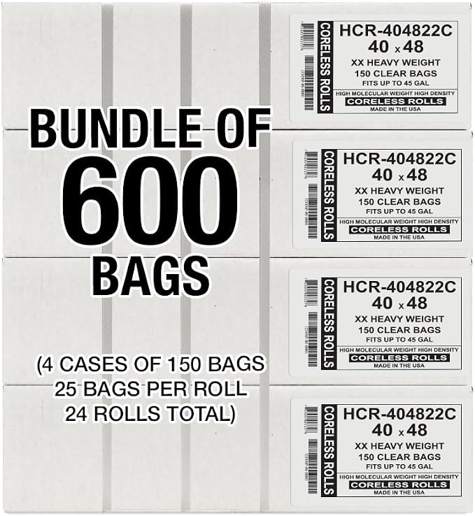 Aluf Plastics High Density Trash Bags, 45 Gallon, 22 Micron, - Image 2