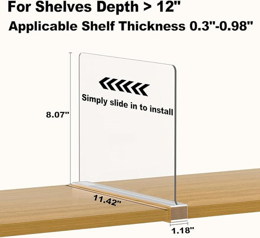 Shelf Dividers Purse Organizer for Closet: 6-Pack Acrylic Bag Storage Organizer - Image 2