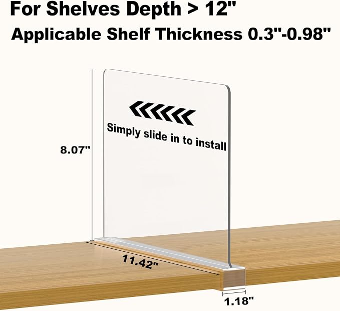 Shelf Dividers Purse Organizer for Closet: 12-Pack Acrylic Bag Storage - Image 2