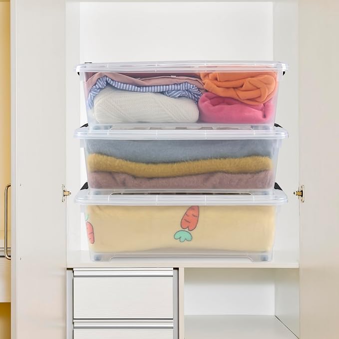 4 Packs 20 Quart Plastic Under Bed Storage Container - Image 6
