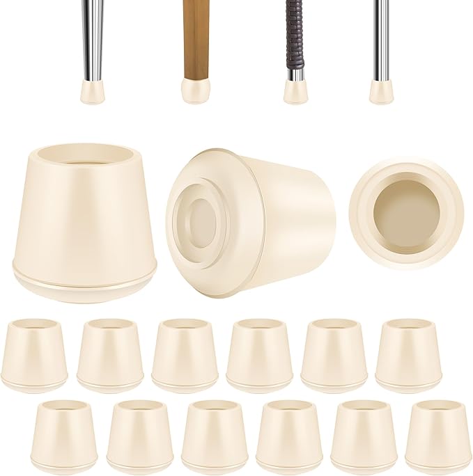 5/8" Round Rubber Chair Leg Tips Caps, Chair Leg Floor Protectors, Non-Slip by VOCOMO